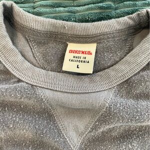 Birdwell Men's Gray Terry Cloth Crewneck Made in USA/Cali. Men’s Large